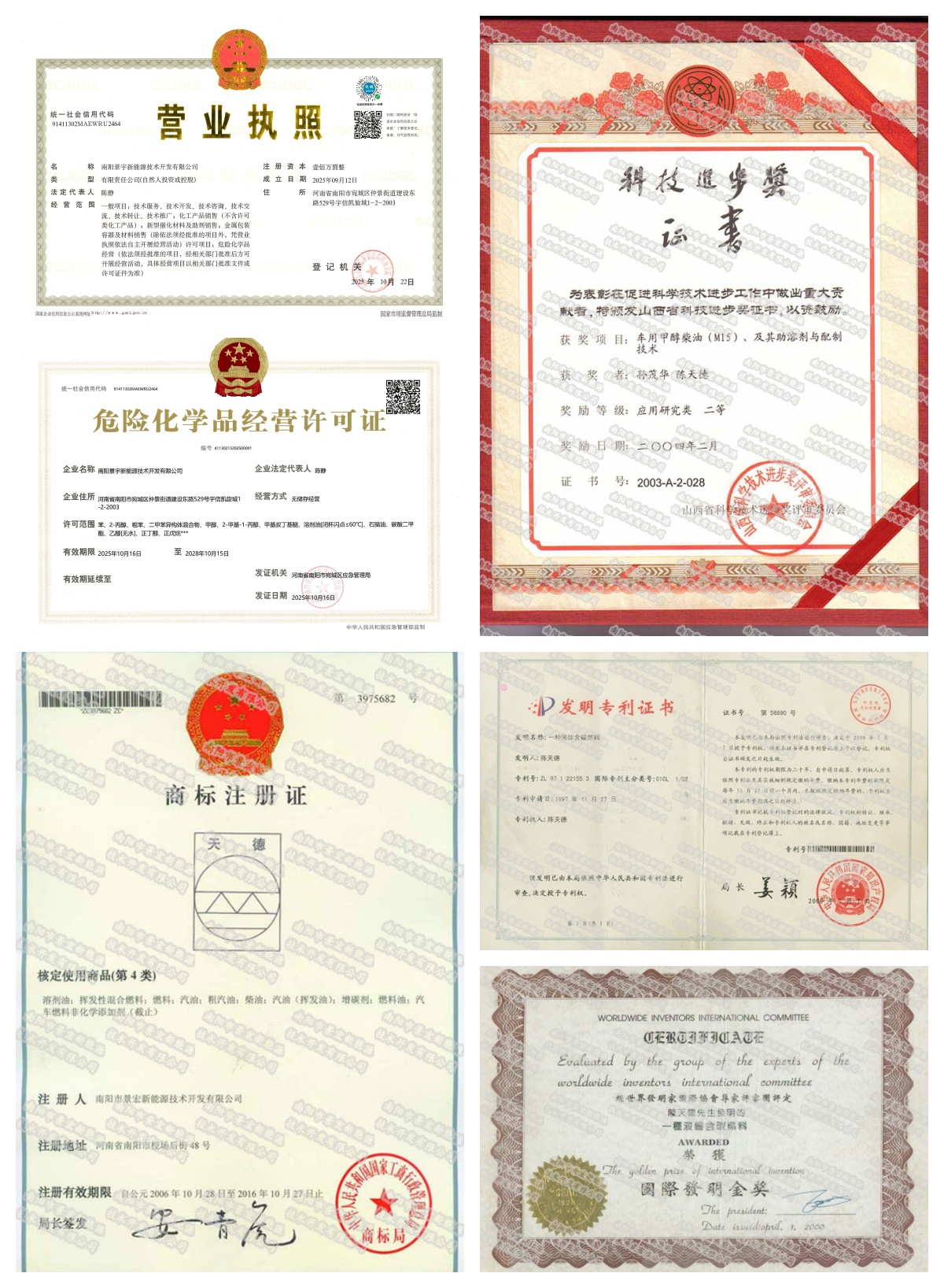 南陽景宇新能源資質(zhì)